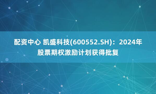 配资中心 凯盛科技(600552.SH)：2024年股票期权激励计划获得批复