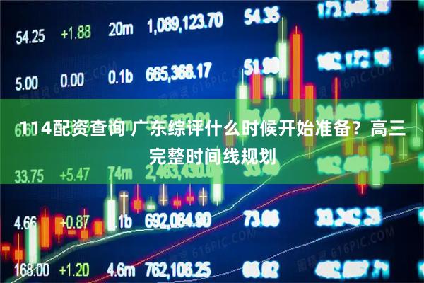 114配资查询 广东综评什么时候开始准备？高三完整时间线规划